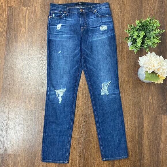 J Brand Jeans Aiden Flintlock Distressed Boyfriend Jeans Size 26/2 - Picture 4 of 12
